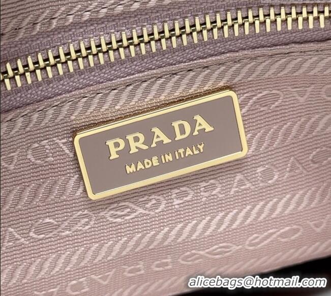 Famous Brand Prada Bonnie large leather handbag 1BA433 Light Pink 2025