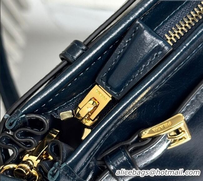 Promotional Prada Bonnie large leather handbag 1BA433 Dark Blue 2025