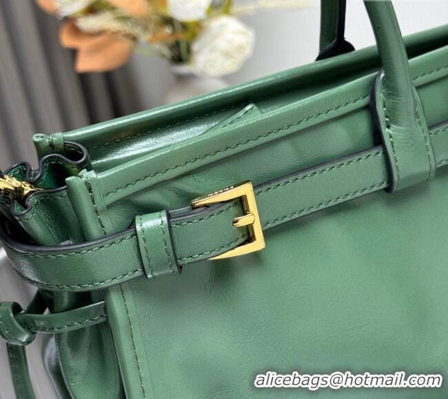 Big Discount Prada Bonnie large leather handbag 1BA433 Light Green 2025