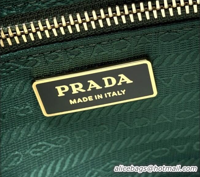 Big Discount Prada Bonnie large leather handbag 1BA433 Light Green 2025