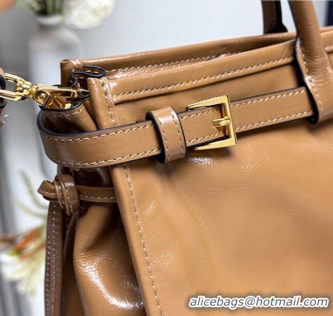 Traditional Specials Prada Bonnie large leather handbag 1BA433 Light Brown 2025