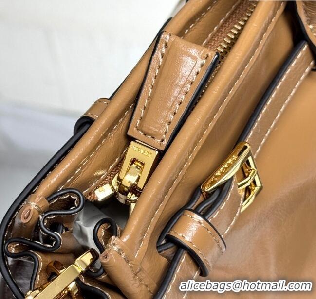Traditional Specials Prada Bonnie large leather handbag 1BA433 Light Brown 2025