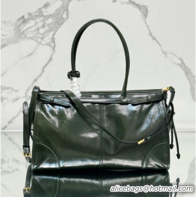 Good Product Prada Bonnie Large leather handbag 1BA433 Dark Green 2024