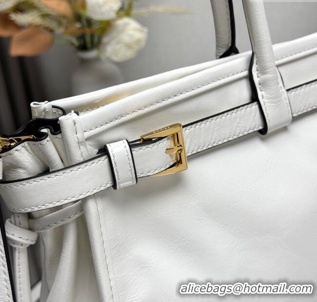 Buy Discount Prada Bonnie large leather handbag 1BA433 White 2025