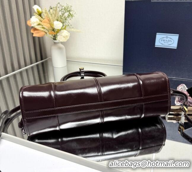 Good Taste Prada Bonnie medium leather handbag 1BA426 Dark Brown 2025