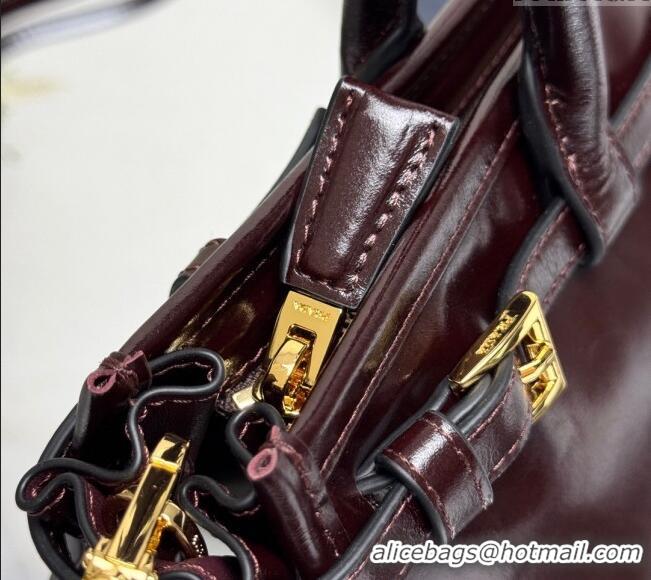 Good Taste Prada Bonnie medium leather handbag 1BA426 Dark Brown 2025