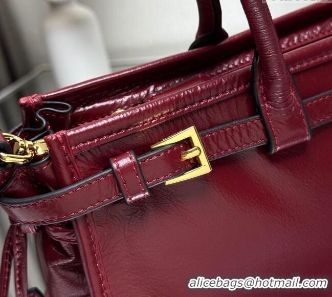 Shop Duplicate Prada Bonnie medium leather handbag 1BA426 Red 2025