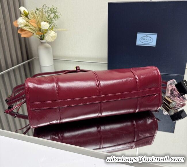 Shop Duplicate Prada Bonnie medium leather handbag 1BA426 Red 2025