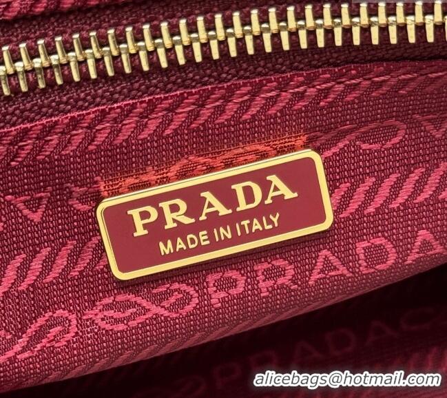 Shop Duplicate Prada Bonnie medium leather handbag 1BA426 Red 2025