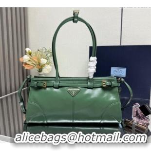 Trendy Design Prada Bonnie medium leather handbag 1BA426 Light Green 2025
