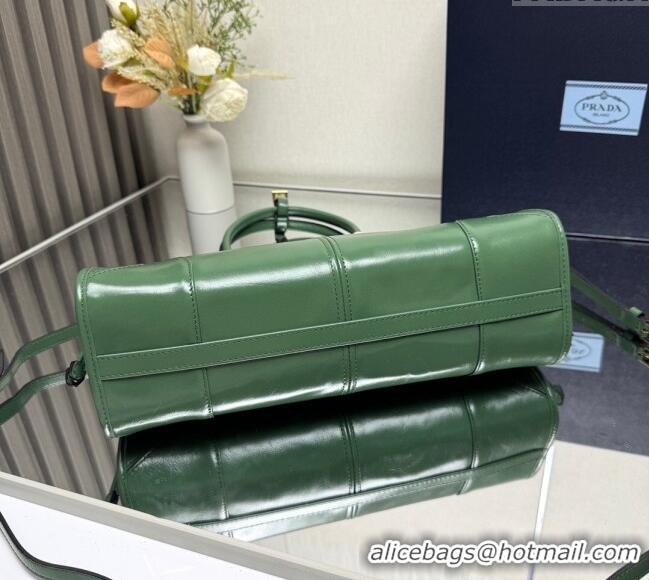 Trendy Design Prada Bonnie medium leather handbag 1BA426 Light Green 2025