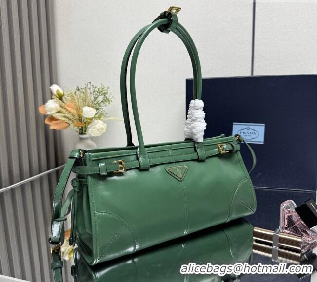 Trendy Design Prada Bonnie medium leather handbag 1BA426 Light Green 2025