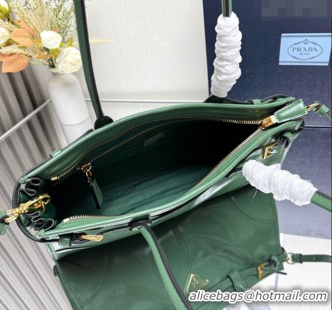 Trendy Design Prada Bonnie medium leather handbag 1BA426 Light Green 2025