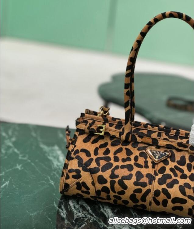 Top Grade Prada Bonnie Medium printed leather 1BA426 Honey Yellow 2024