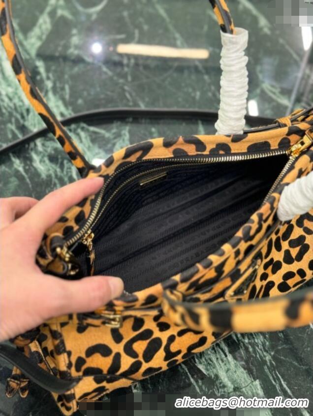 Top Grade Prada Bonnie Medium printed leather 1BA426 Honey Yellow 2024