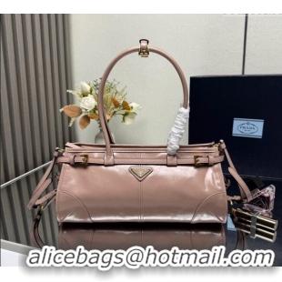 Famous Brand Prada Bonnie medium leather handbag 1BA426 Light Pink 2025