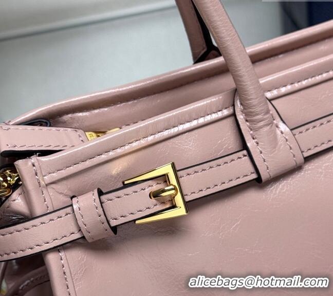 Famous Brand Prada Bonnie medium leather handbag 1BA426 Light Pink 2025