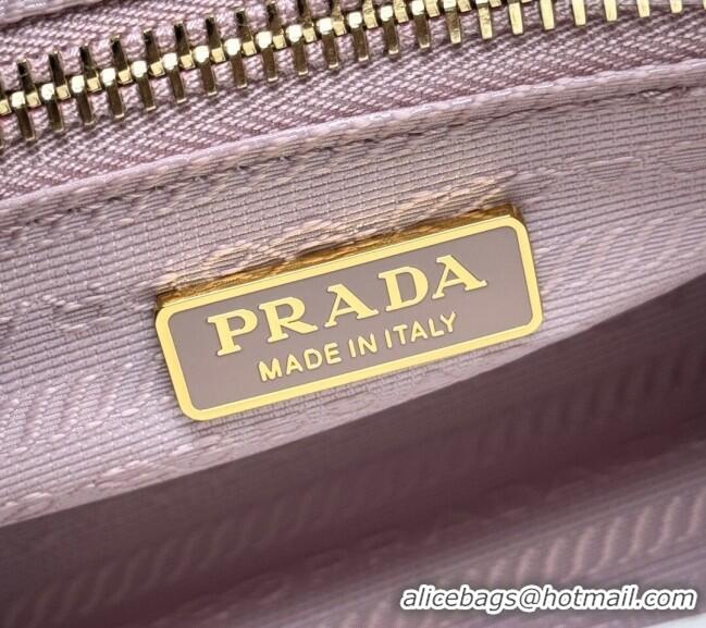 Famous Brand Prada Bonnie medium leather handbag 1BA426 Light Pink 2025