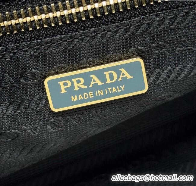Luxury Cheap Prada Bonnie medium leather handbag 1BA426 Blue 2025