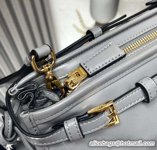Well Crafted Prada Bonnie small leather shoulder bag 1BH215 Grey 2025