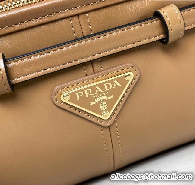 Buy Promotional Prada Bonnie small leather shoulder bag 1BH215 Brown 2025