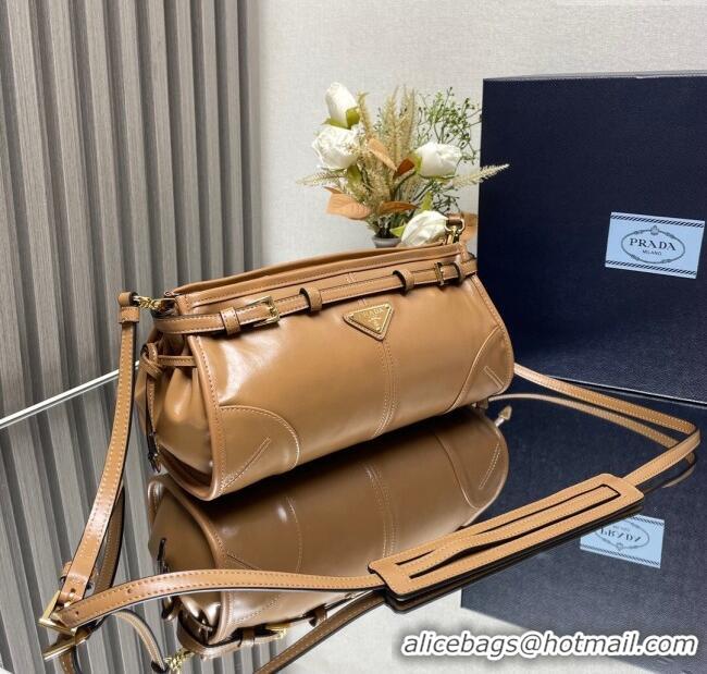 Buy Promotional Prada Bonnie small leather shoulder bag 1BH215 Brown 2025