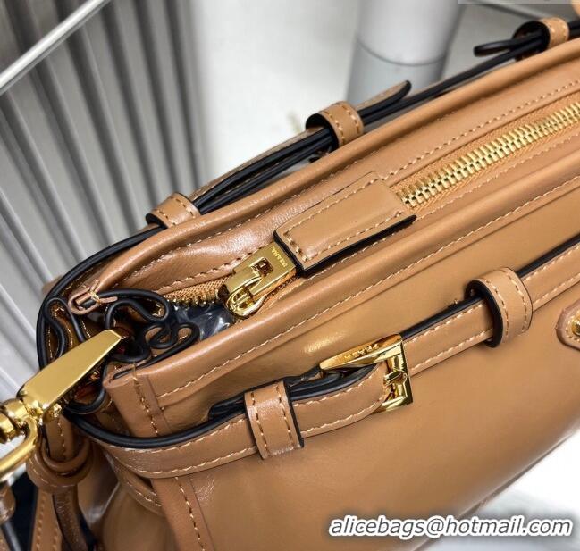 Buy Promotional Prada Bonnie small leather shoulder bag 1BH215 Brown 2025