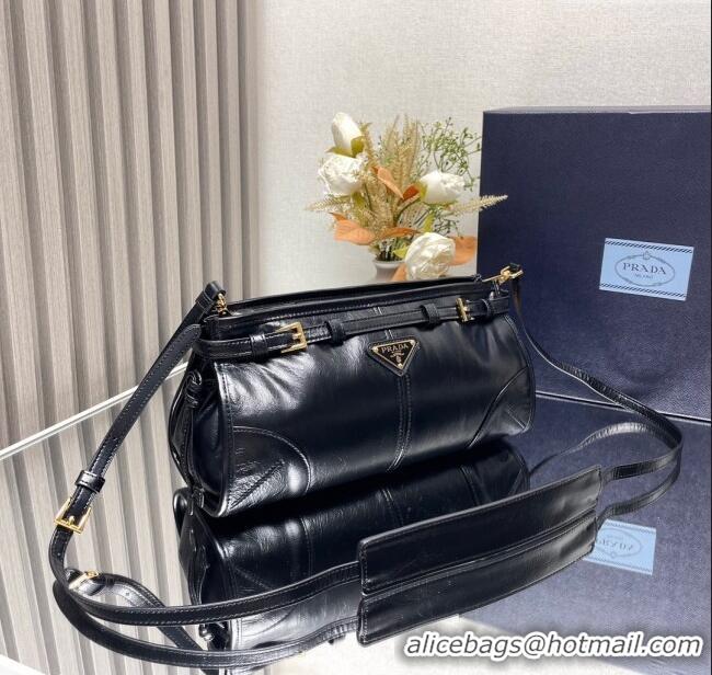 Grade Quality Prada Bonnie small leather shoulder bag 1BH215 Black 2025