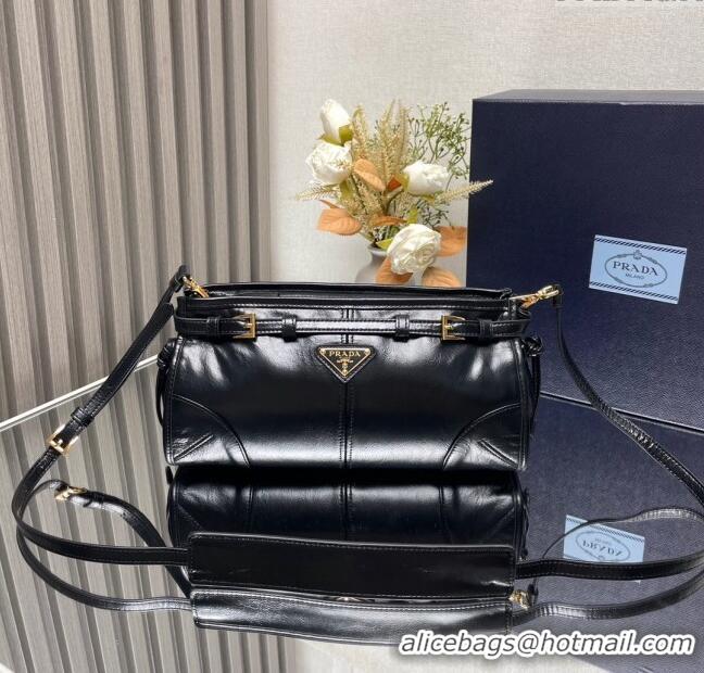 Grade Quality Prada Bonnie small leather shoulder bag 1BH215 Black 2025