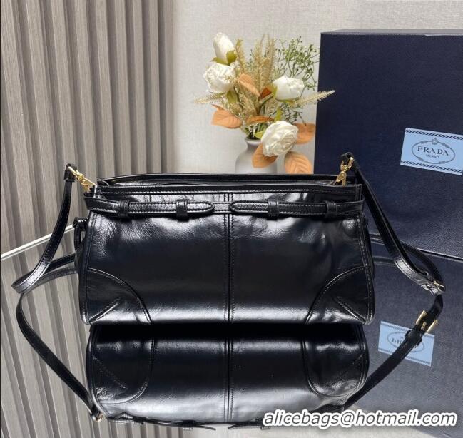 Grade Quality Prada Bonnie small leather shoulder bag 1BH215 Black 2025