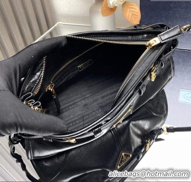 Grade Quality Prada Bonnie small leather shoulder bag 1BH215 Black 2025