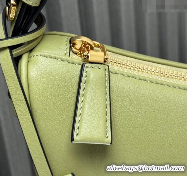 Top Grade Prada Demi-lune large leather shoulder bag 1BC255 Pistachio Green 2025