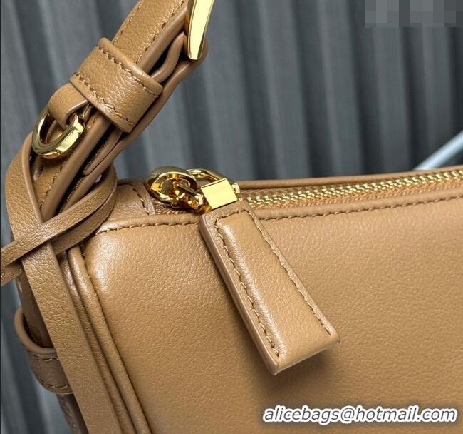 Well Crafted Prada Demi-lune large leather shoulder bag 1BC255 Brown 2025