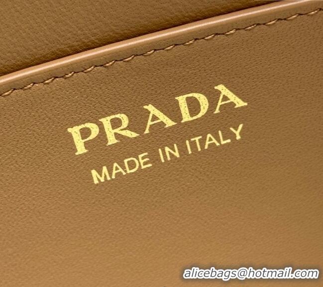 Well Crafted Prada Demi-lune large leather shoulder bag 1BC255 Brown 2025