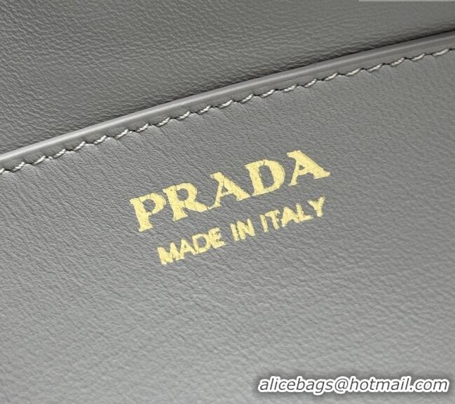 Luxury Discount Prada Demi-lune large leather shoulder bag 1BC255 White 2025