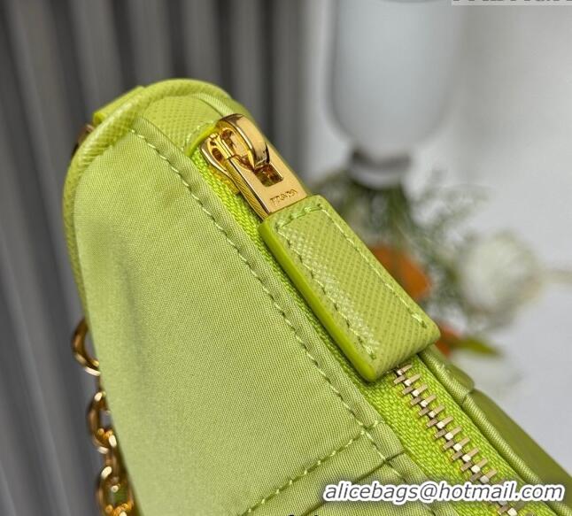 Reasonable Price Prada Demi-lune Re-Nylon shoulder bag 1BH222 Lemon Green 2025