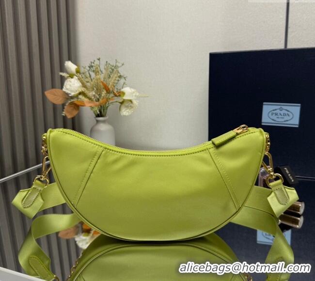 Reasonable Price Prada Demi-lune Re-Nylon shoulder bag 1BH222 Lemon Green 2025