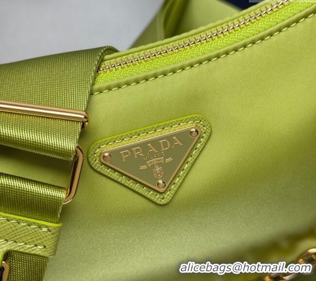 Reasonable Price Prada Demi-lune Re-Nylon shoulder bag 1BH222 Lemon Green 2025