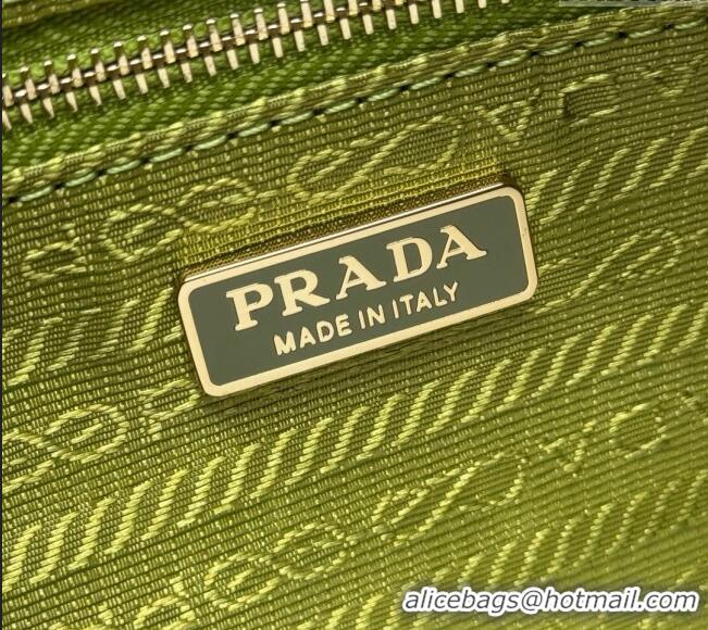 Reasonable Price Prada Demi-lune Re-Nylon shoulder bag 1BH222 Lemon Green 2025