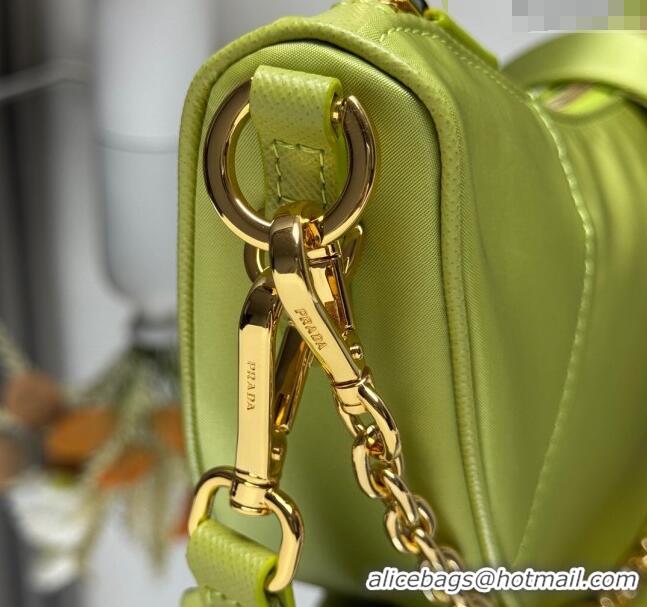 Reasonable Price Prada Demi-lune Re-Nylon shoulder bag 1BH222 Lemon Green 2025