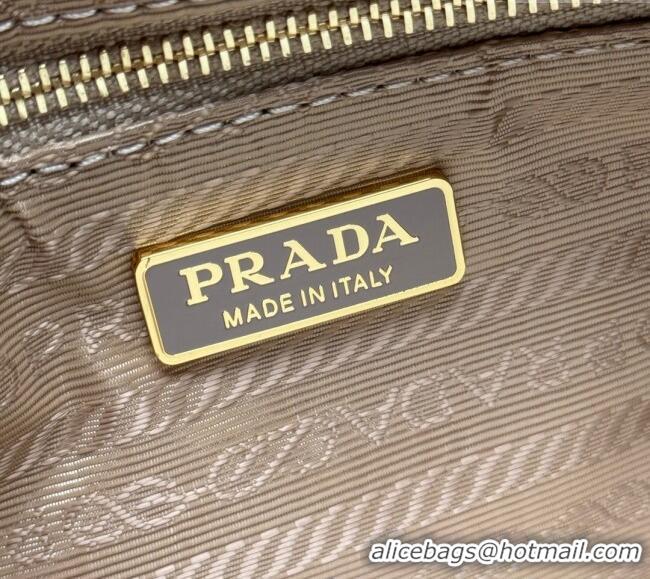 Good Looking Prada Demi-lune Re-Nylon shoulder bag 1BH222 Beige 2025