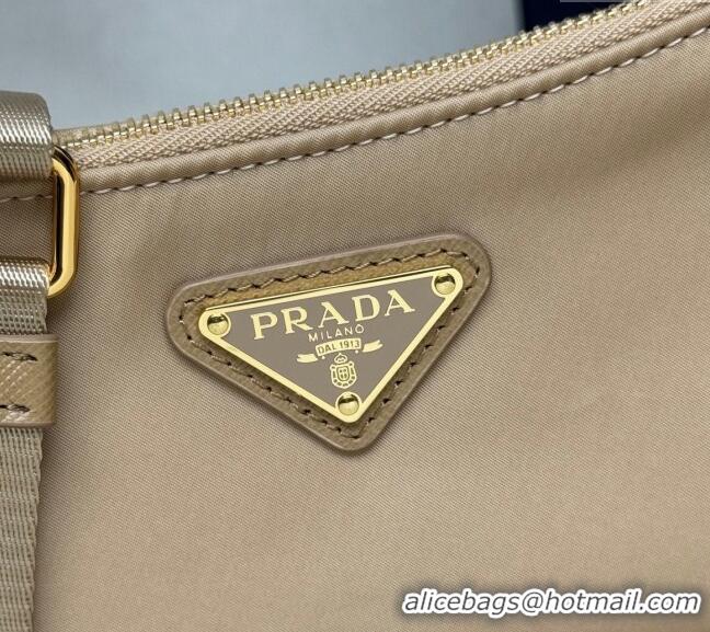 Good Looking Prada Demi-lune Re-Nylon shoulder bag 1BH222 Beige 2025