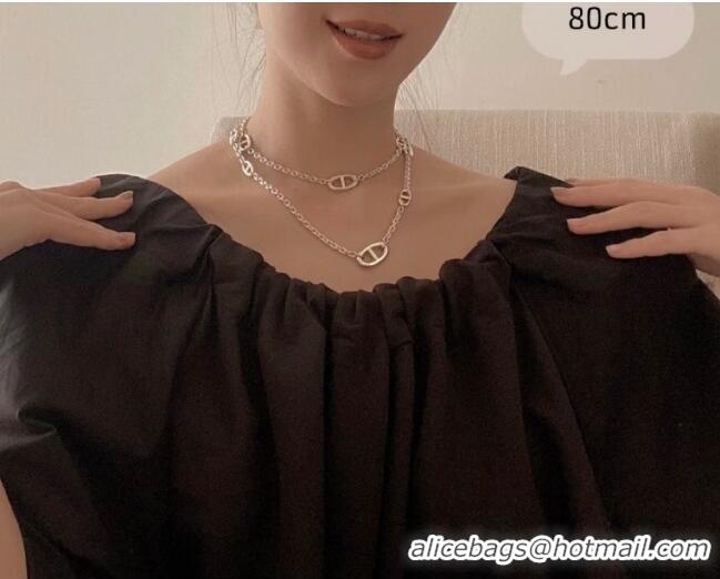Famous Brand Hermes Farandole Necklace 80cm H1614 Silver 2025