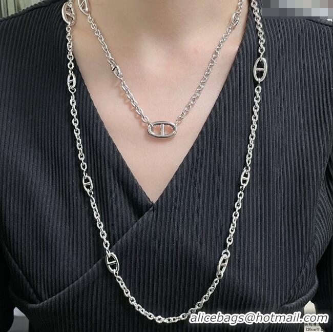 Top Grade Hermes Farandole Necklace 120cm H1615 Silver 2025
