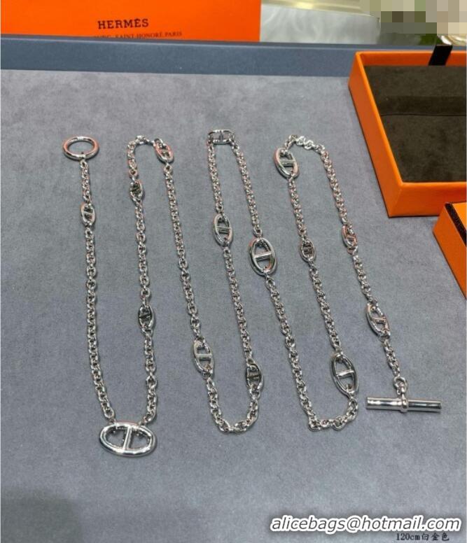 Top Grade Hermes Farandole Necklace 120cm H1615 Silver 2025