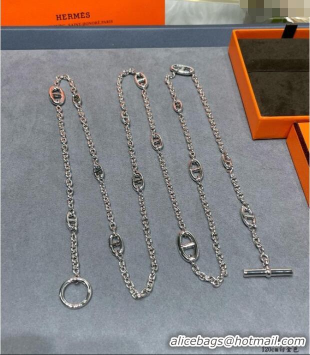 Top Grade Hermes Farandole Necklace 120cm H1615 Silver 2025