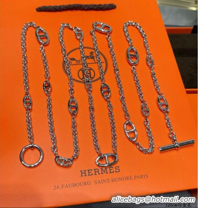 Top Grade Hermes Farandole Necklace 120cm H1615 Silver 2025