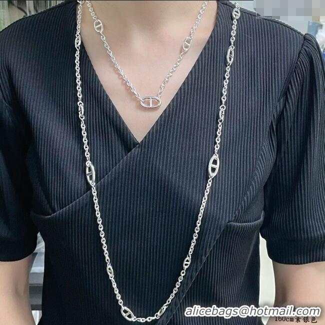 Grade Quality Hermes Farandole Necklace 160cm H1616 Silver 2025
