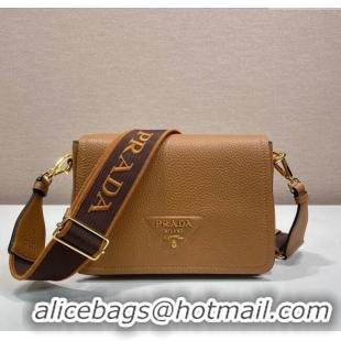 Pretty Style Prada Leather shoulder bag 1BD314 Brown 2025
