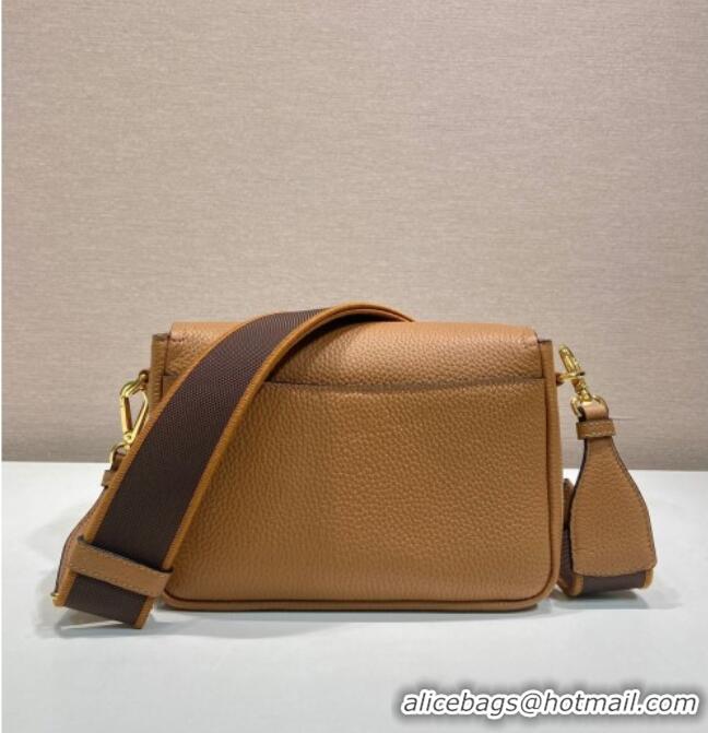 Pretty Style Prada Leather shoulder bag 1BD314 Brown 2025